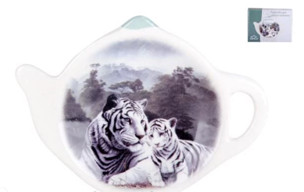Подставка для д/чайного пакетика Белые тигры  п/уп